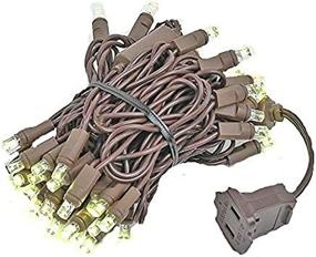 img 1 attached to 🎄 Outdoor LED Christmas Mini Light Set - 50 Warm White Lights, Brown Wire, 11 Feet - Ideal for Patio, Party, and Holiday Decor