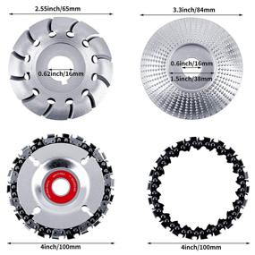 img 3 attached to Aodaer 4-Piece Angle Grinder Disc Set: Grinder Chain Disc, Wood Carving Disc, Tungsten Grinder Shaping Disc, Wood Grinding Wheel with 12 Teeth - Ideal for Wood Cutting, Polishing, and Shaping