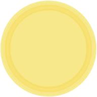 sunshine yellow round paper plates, 7 inch, pack of 20, party supplies (64015.09) by amscan logo