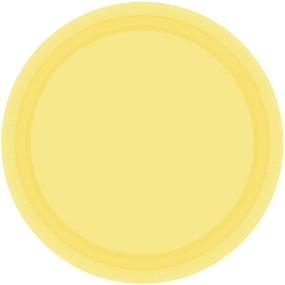 img 3 attached to Sunshine Yellow Round Paper Plates, 7 inch, Pack of 20, Party Supplies (64015.09) by amscan