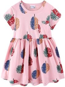 img 4 attached to 👗 Cute Prints Little Girls Dresses by Mud Kingdom - Perfect for Summer Holidays!