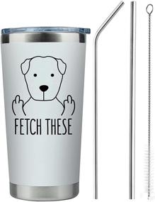 img 4 attached to 20oz Travel Coffee Mug /Tumbler - Fetch These Funny Gifts for Dog Lovers - Unique Gift Idea for Dog Lovers, Dad, Mom, Men, Women, Owners