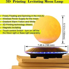 img 2 attached to 🌕 VGAzer Magnetic Levitating Moon Lamp Night Light: Floating & Spinning Freely, Gradually Changing LED Lights, Perfect Home and Office Décor, Unique Holiday Gift and Night Light!