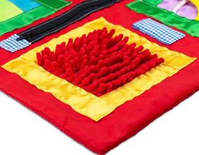 img 1 attached to 🧩 Fidget Blanket for Memory Loss and Dementia by American Heritage Industries - Red Fidget Pillowcase Cover