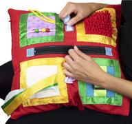 🧩 fidget blanket for memory loss and dementia by american heritage industries - red fidget pillowcase cover logo