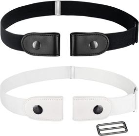 img 4 attached to Women's Stretch Elastic Buckleless Accessories and Belts for Women