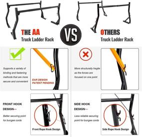 img 1 attached to 🚚 AA-Racks Model X33 Low-Profile Pickup Truck Ladder Racks – Matte Black with C-Clamps – 8 Bar Set