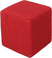 🪑 gray and red christopher knight home scott knitted foot stool логотип