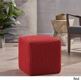 img 2 attached to 🪑 Gray and Red Christopher Knight Home Scott Knitted Foot Stool