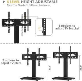 img 1 attached to 📺 Height Adjustable TableTop Swivel TV Stand for 37-70 inch TV, Tempered Glass Base, VESA 600x400mm, Holds up to 110 lbs - Ideal for 4K Plasma LCD LED OLED Flat Screens