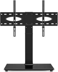 img 4 attached to 📺 Height Adjustable TableTop Swivel TV Stand for 37-70 inch TV, Tempered Glass Base, VESA 600x400mm, Holds up to 110 lbs - Ideal for 4K Plasma LCD LED OLED Flat Screens