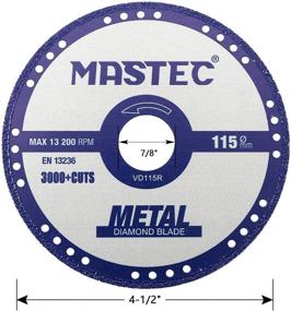 img 1 attached to Mastec Metal Cutting Blades - 4.5 Inch Rim Cut Off Disc - 7/8 Inch Arbor