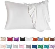 💆 revitalize your hair and skin with mulberry silk pillowcase – cooling, allergen-proof, dual-sided, soft breathable cover (20"x26", 1 pcs, white) logo