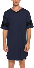 img 4 attached to 👕 Grey Men's Cotton Nightshirt by Ekouaer - Comfortable Nightwear