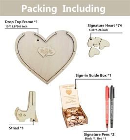 img 1 attached to 📔 Customizable Wooden Wedding Guest Book Alternative Set with Stand, Rustic Heart-shaped Wooden Sign Book, Heart Storage Box, and Guest Signature Instructions - Perfect Gift for Rustic Weddings with 75 Hearts