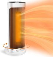 🔥 efficient tower space heaters: 1500w/750w ceramic electric heater for indoor use with thermostat, safety features, widespread oscillation & 200 sq ft heat coverage - ideal for office room desk logo