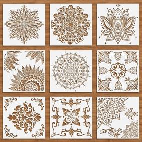 img 4 attached to 🎨 Wedong 9 Pack: Large Mandala Stencils for Beautiful Floor, Wall, and Furniture Painting