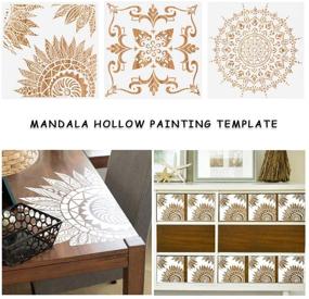img 3 attached to 🎨 Wedong 9 Pack: Large Mandala Stencils for Beautiful Floor, Wall, and Furniture Painting