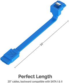 img 2 attached to Sabrent SATA III (6 Gbit/S) Right Angle Data Cable With Locking Latch For HDD/SSD/CD And DVD Drives (3 Pack - 20-Inch) In Blue (CB-SRB3)