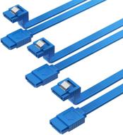 sabrent sata iii (6 gbit/s) right angle data cable with locking latch for hdd/ssd/cd and dvd drives (3 pack - 20-inch) in blue (cb-srb3) logo