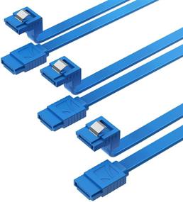 img 4 attached to Sabrent SATA III (6 Gbit/S) Right Angle Data Cable With Locking Latch For HDD/SSD/CD And DVD Drives (3 Pack - 20-Inch) In Blue (CB-SRB3)