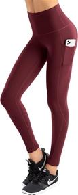 img 2 attached to 🩰 Ideal Women's Yoga Pants: iKeep High Waist Leggings with Pockets, Tummy Control, Non See Through, 4 Way Stretch Workout Yoga Leggings