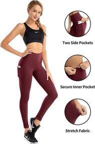 img 1 attached to 🩰 Ideal Women's Yoga Pants: iKeep High Waist Leggings with Pockets, Tummy Control, Non See Through, 4 Way Stretch Workout Yoga Leggings