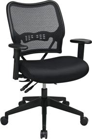 img 1 attached to 🪑 Deluxe AirGrid Back Managers Chair with Mesh Seat, 2-Way Adjustable Arms, Seat Slider, and Nylon Base in Black