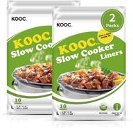 🔥 kooc premium slow cooker liners and cooking bags | large size: fits 4qt to 8.5qt pot | 13"x 21", 2 packs (20 counts) | fresh locking seal design | oval & round pot, bpa free логотип