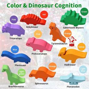 img 1 attached to 🦕 Wooden Stacking Dinosaur Toys: Perfect Gifts for 3-5 Year Old Boys & Girls, Montessori Toddler Learning Toys for 2-6 Year Olds! Ideal for Christmas & Birthday Presents