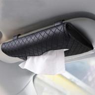 🚗 beaverve car tissue holder: premium sun visor napkin organizer, hanging car tissue holder for car & truck decor, pu leather backseat car tissue box with 1 tissue refill logo