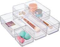organize your vanity and desk with stori clear plastic drawer organizers - 6 piece set! logo