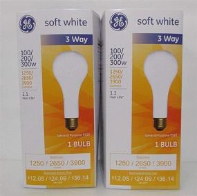 img 2 attached to 💡 GE Soft White Incandescent Mogul Base Bulbs - 3 Way, 100/200/300 Watt PS25 - 2 Pack