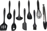 🔧 enhance your kitchen experience with chef craft premium silicone kitchen tool and utensil set: 9 piece set in sleek black logo