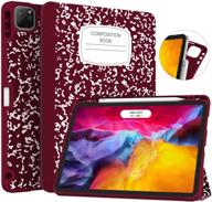 📱 soke new ipad pro 11 case with pencil holder - full body protection + apple pencil charging + auto wake/sleep - soft tpu back cover for 2020 ipad pro 11 inch(book wine) logo