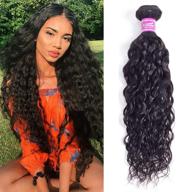 10a brazilian virgin curly human hair bundles - 22 inch water wave bundles - unprocessed wet and wavy hair weave for women - natural black ocean wave human hair extensions - 100g/bundle logo