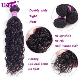 img 2 attached to 10A Brazilian Virgin Curly Human Hair Bundles - 22 Inch Water Wave Bundles - Unprocessed Wet and Wavy Hair Weave for Women - Natural Black Ocean Wave Human Hair Extensions - 100g/Bundle