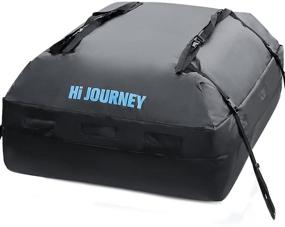 img 4 attached to rabbitgoo Rooftop Cargo Carrier: Waterproof Car Roof Top Bag, Heavy Duty Straps, Large 15 Cubic Feet Capacity