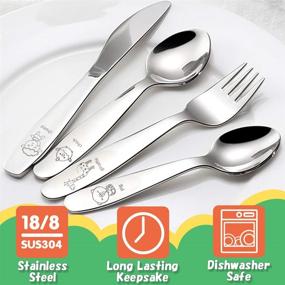 img 2 attached to Silverware Stainless Flatware Learning Birthday