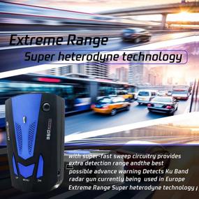 img 1 attached to 🚗 Enhanced Laser Radar Detector for Cars with Voice Prompt Speed, Vehicle Speed Alarm System, LED Display, City/Highway Mode, Auto 360 Degree Detection (Blue) [Latest 2021 Version]