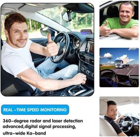 img 2 attached to 🚗 Enhanced Laser Radar Detector for Cars with Voice Prompt Speed, Vehicle Speed Alarm System, LED Display, City/Highway Mode, Auto 360 Degree Detection (Blue) [Latest 2021 Version]