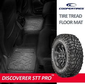 img 2 attached to Резиновый коврик для машин с рисунком протектора шины Cooper Tires Discoverer STT Pro, 4 штуки, универсальный размер для автомобилей, грузовиков, внедорожников и фургонов (черный)