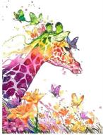 paint numbers kids colorful giraffe logo