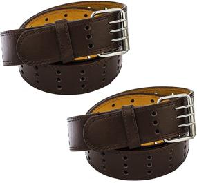 img 1 attached to 👔 Men's Faux Leather Three Hole Belt - Essential Accessories for Stylish Gentlemen