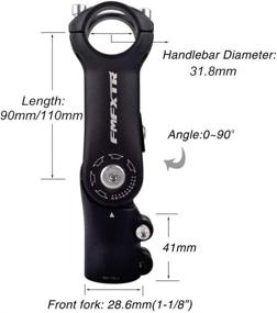 img 2 attached to 🚲 UPANBIKE Adjustable Bike Stem Riser Adapter - 0~90 Degree, 90mm/110mm Length - Enhances Mountain Bike, Road Bike, BMX - Fits 25.4mm/31.8mm Handlebar