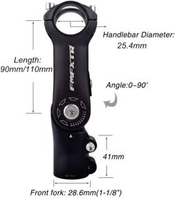 img 3 attached to 🚲 UPANBIKE Adjustable Bike Stem Riser Adapter - 0~90 Degree, 90mm/110mm Length - Enhances Mountain Bike, Road Bike, BMX - Fits 25.4mm/31.8mm Handlebar