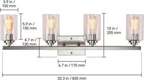 img 3 attached to Bathroom Vanity Light: Vintage 4-Light Wall Sconces Fixture with Clear Glass Shades for Hallway, Kitchen, Living Room, Bedroom-Nickel