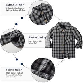 img 2 attached to 👕 Dapper Denim: Little Piece Sleeve Shirt Boys' Clothing and Clothing Sets