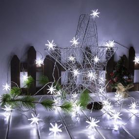 img 1 attached to 🌟 Starry Splendor: 20 Cool White LED Star String Lights for Bedroom, Christmas Decorations, Weddings, and More!