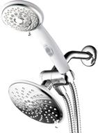 🚿 hotelspa 30-setting ultra-luxury 3 way rainfall shower-head/handheld shower combo with patented on/off pause switch - dual white/chrome finish for enhanced shower experience logo